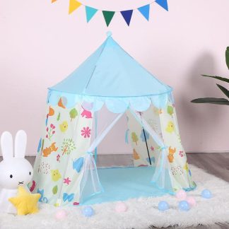 speeltent cartoon castle blauw